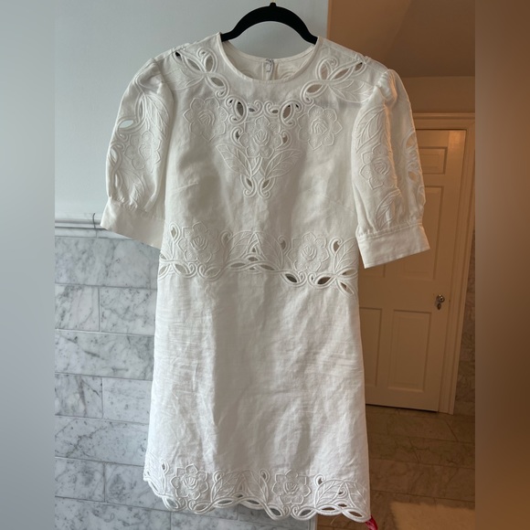 NWT Derek Lam 10 Crosby Everett Eyelet Puffed-Sleeve Mini Dress SIZE 0 - Picture 2 of 11